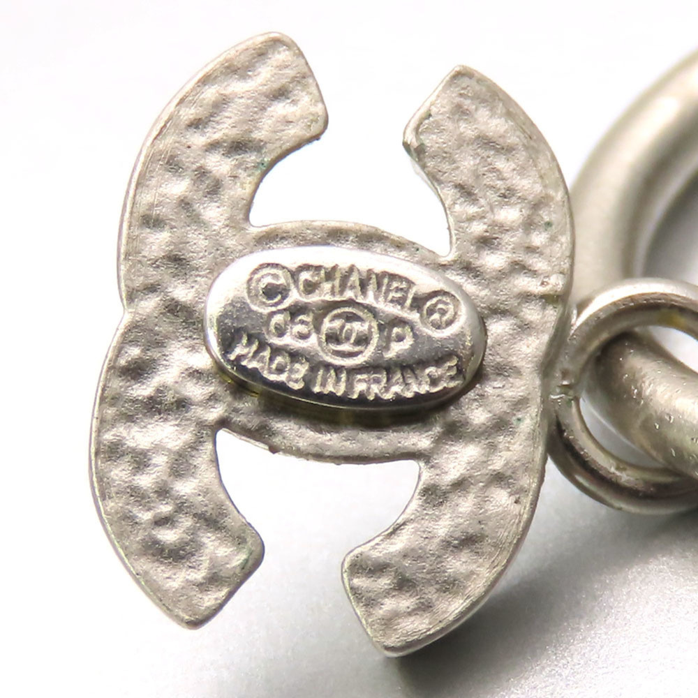 CHANEL Authentic White Logo Earrings - Picture 4 of 11
